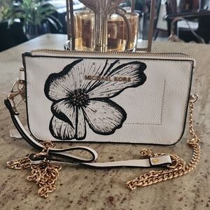 Michael Kors White Floral Crossbody Bag